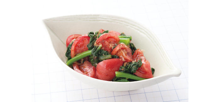 トマトとつるむらさきのおかか醤油 健康な食 をデザインする ビオサポレシピ